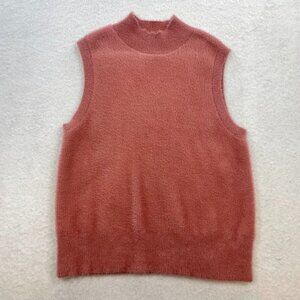 Bailey 44 Women's Pullover Sleeveless High Neck Pink Hue Fuzzy Vest Size L